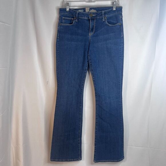 Kut from the Kloth Denim Jeans Button Flap Pocket Dark Wash Slight Flare Size 8 - Picture 8 of 8